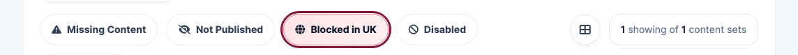 The Blocked in UK filter above the content list